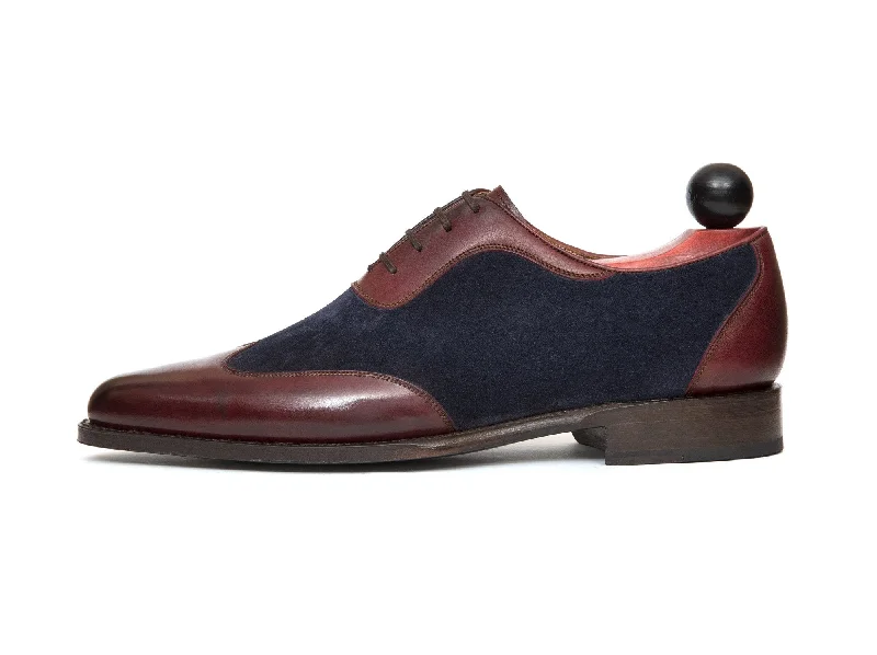 Outdoor Sneakers Collection Rainier - MTO - Burgundy Calf / Navy Suede - JKF Last - Single Leather Sole Outdoor Sneakers Collection Rainier - MTO - Burgundy Calf / Navy Suede - JKF Last - Single Leather Sole