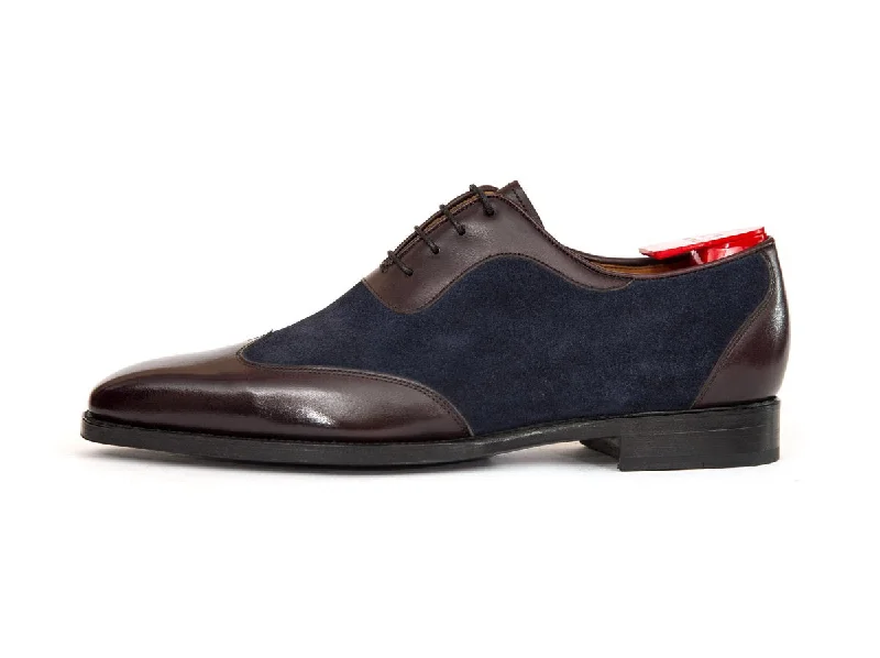 Formal Sports Shoes Rainier - MTO - Deep Merlot Calf / Navy Suede - MGF Last - Single Leather Sole Formal Sports Shoes Rainier - MTO - Deep Merlot Calf / Navy Suede - MGF Last - Single Leather Sole