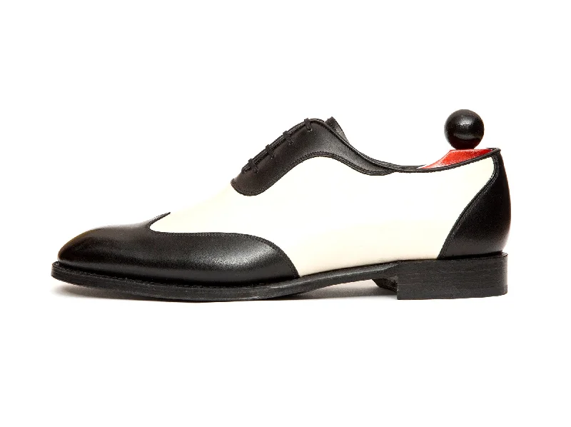 Luxury Running Shoes Rainier - MTO - Black Calf / Cream Calf - NGT Last - Single Leather Sole Luxury Running Shoes Rainier - MTO - Black Calf / Cream Calf - NGT Last - Single Leather Sole
