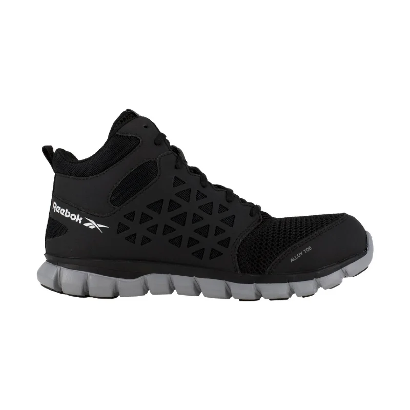 Comfortable Hiking Boots For Winter Reebok Work Men's Sublite Cushion Mid Alloy Toe Work Boot - Black