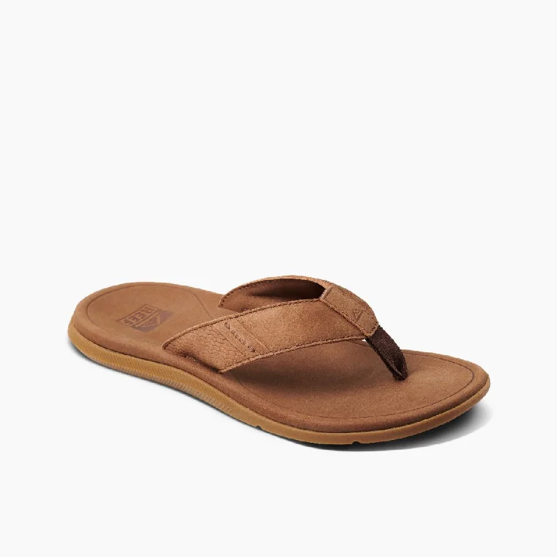 Comfortable Outdoor Shoes Online Sale Reef Men's Leather Santa Ana - Brown
