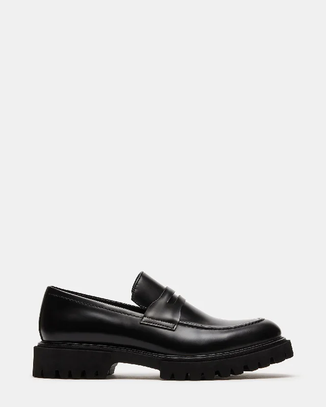 Luxury Running Shoes RONEN BLACK LEATHER