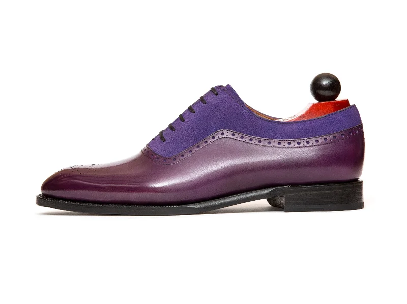 Fashionable Work Sneakers Roosevelt - MTO - Purple Calf / Purple Suede - NGT Last - Single Leather Sole