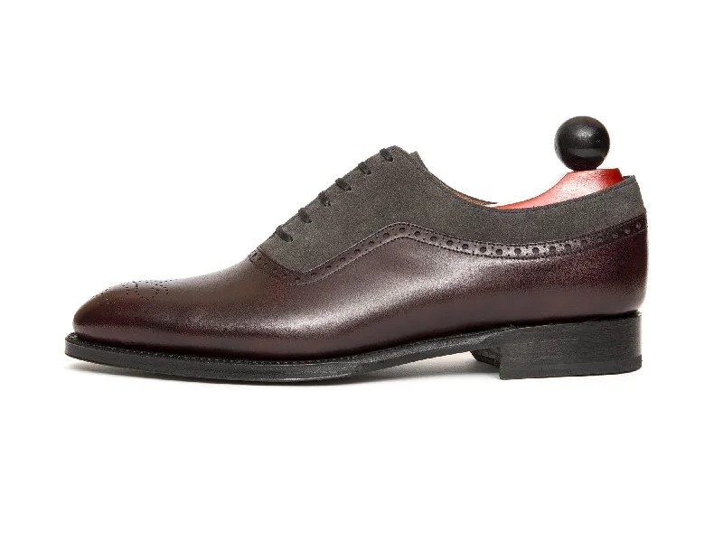 Trendy Walking Shoes Roosevelt - MTO - Plum Museum / Mid Grey Suede - NGT Last - Single Leather Sole