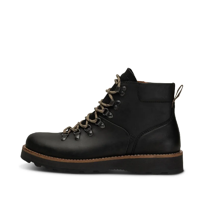 Cozy Indoor Slippers Rosco Boot Leather - BLACK