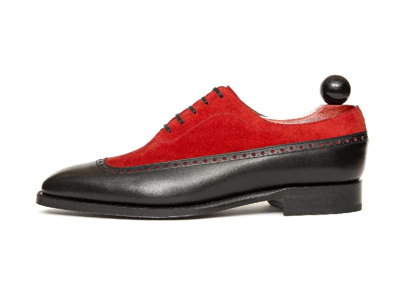 Sporty Snow Boots Sebastien - MTO - Black Calf / Red Suede - LPB Last - Single Leather Sole