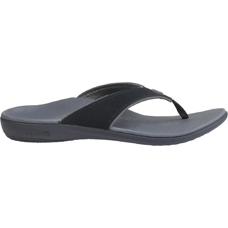 Designer Flip Flops Men's Spenco Yumi Plus Carbon/Pewter Synthetic