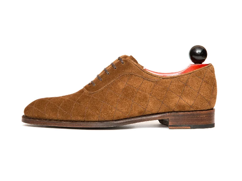 Stylish Boots For Hiking Spokane - MTO - Quilted Snuff Suede - NGT Last - Single Leather Sole