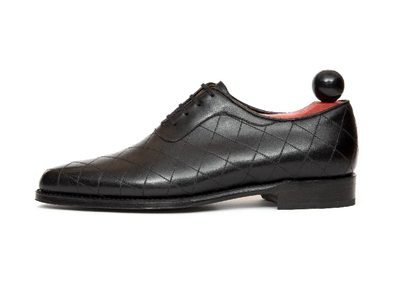 Running Shoes For Hiking Spokane - MTO - Quilted Black Calf - JKF Last - Single Leather Sole