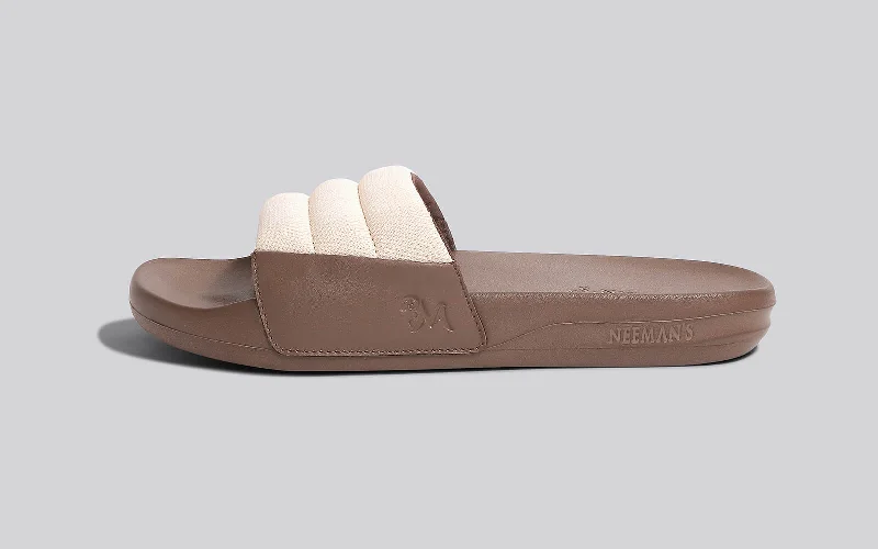 Outdoor Sneakers Collection Squooshy Slides for Men : Ivory-Brown