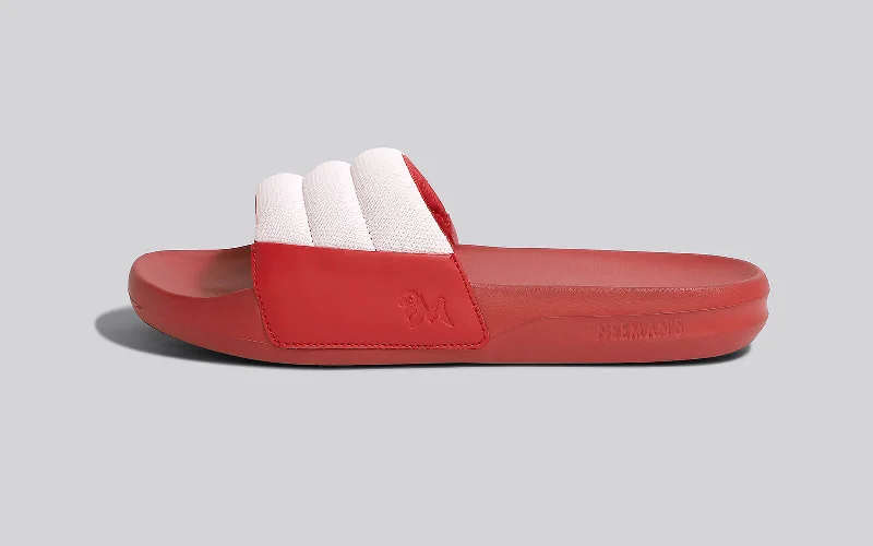Comfortable Winter Sneakers Squooshy Slides for Men : Red-White