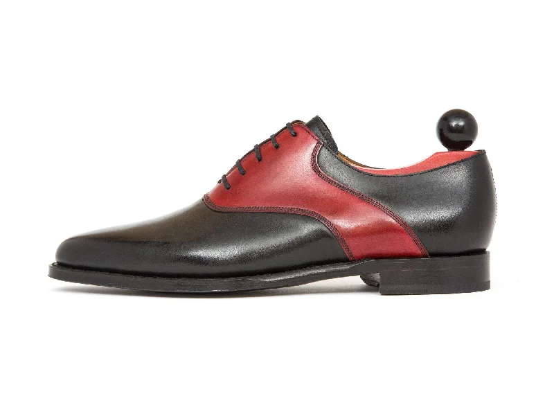 Trendy Summer Footwear Stefano - MTO - Black Calf / Red Calf Saddle - JKF Last - Single Leather Sole Trendy Summer Footwear Stefano - MTO - Black Calf / Red Calf Saddle - JKF Last - Single Leather Sole