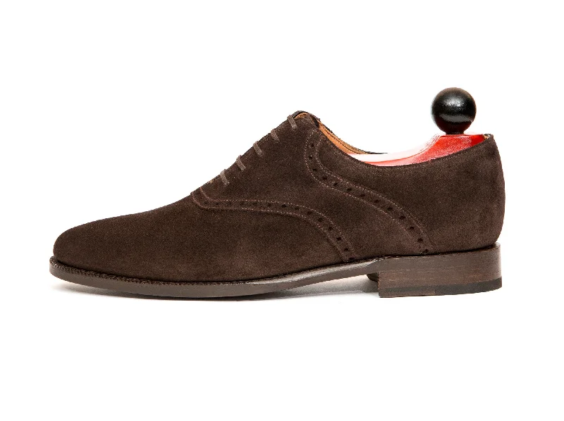 Leather Work Boots Stefano - MTO - Bitter Chocolate Suede - JKF Last - Single Leather Sole