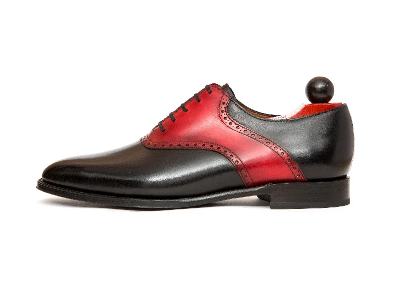 Comfortable Sports Sandals Stefano Redux - MTO - Black Calf / Red Calf Saddle - JKF Last - Single Leather Sole Comfortable Sports Sandals Stefano Redux - MTO - Black Calf / Red Calf Saddle - JKF Last - Single Leather Sole