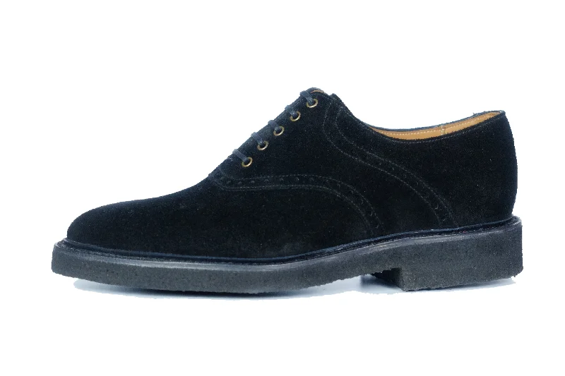 Designer Casual Sneakers Stefano Redux - MTO - Black Suede / Brass Eyelets - TMG Last - Storm Welt - Black Crepe Sole Designer Casual Sneakers Stefano Redux - MTO - Black Suede / Brass Eyelets - TMG Last - Storm Welt - Black Crepe Sole