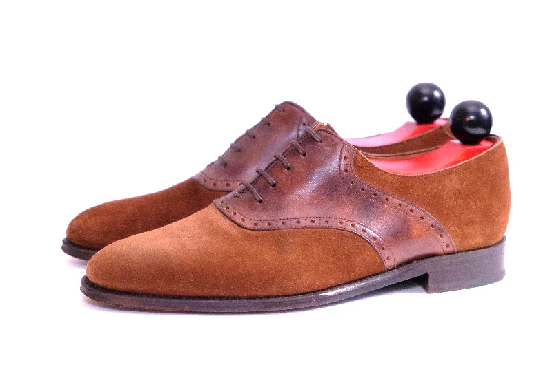 Comfortable Snow Boots For Women Stefano Redux - MTO - Snuff Suede / Copper Museum Calf - TMG Last - Single Leather Sole Comfortable Snow Boots For Women Stefano Redux - MTO - Snuff Suede / Copper Museum Calf - TMG Last - Single Leather Sole