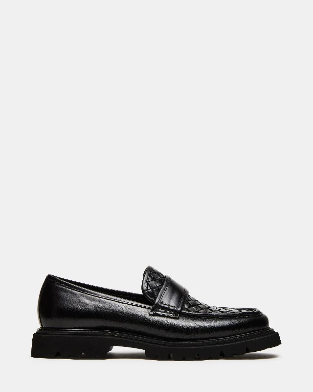 Comfortable Work Sneakers STRAND BLACK LEATHER