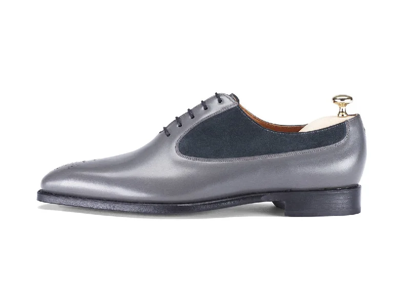 Comfortable Lace-Up Sneakers Tacoma - MTO - Grey Calf / Charcoal Suede - LPB Last - Single Leather Sole Comfortable Lace-Up Sneakers Tacoma - MTO - Grey Calf / Charcoal Suede - LPB Last - Single Leather Sole
