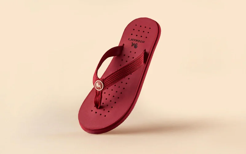 Stylish Work Sandals Eco Flips : Coral Maroon
