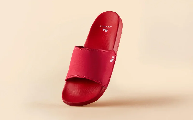 Comfortable Casual Sandals Eco Slides : Coral Red