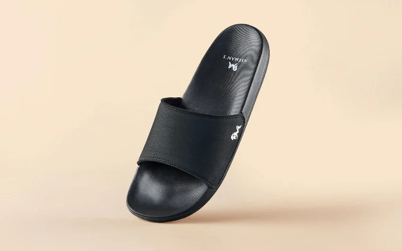 Fashionable Work Sneakers Eco Slides : Coal Black