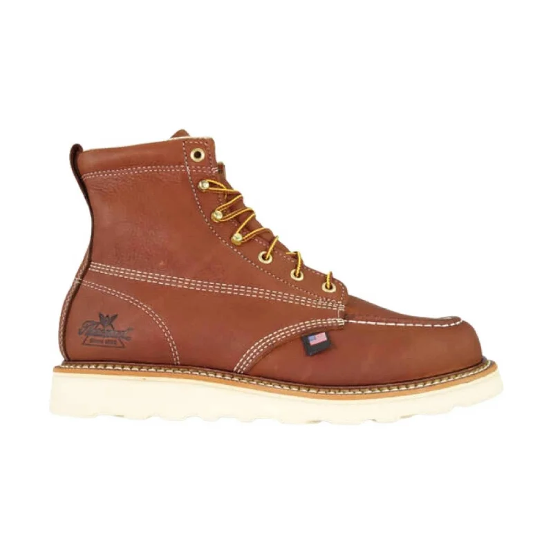 Leather Boots For Sale Thorogood Men's American Heritage 6 Inch Moc Soft Toe Work Boot - Tobacco