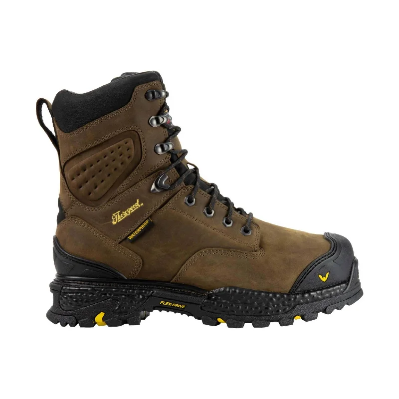 Comfortable Running Sneakers For Hiking Thorogood Men's Infinity FD 8 Inch Studhorse Insulated Waterproof Composite Toe Work Boot - Brown/Black/Yellow