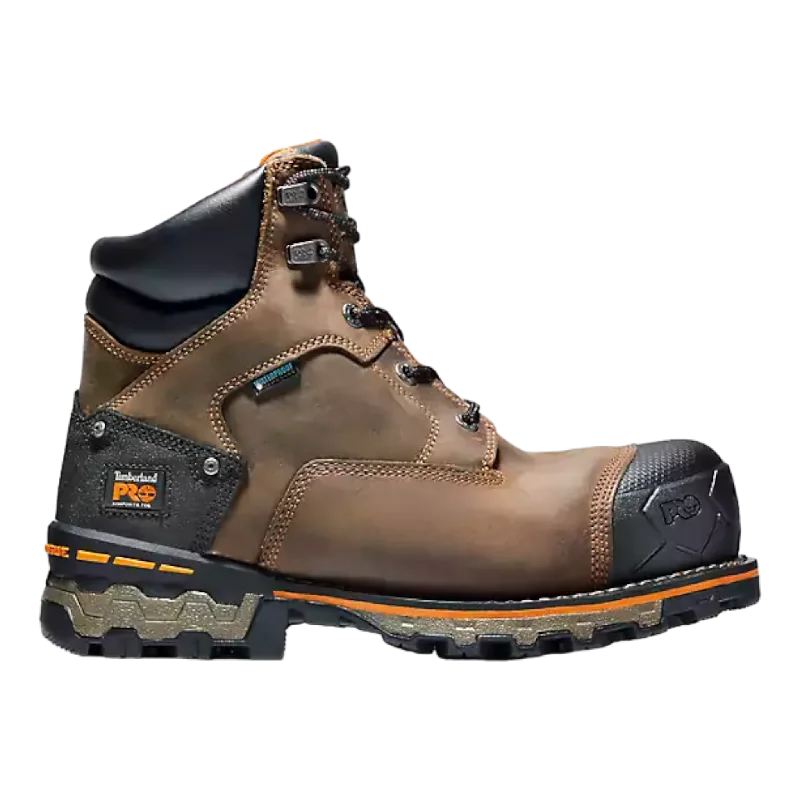 Comfortable Walking Shoes Men's Boondock 6" Composite Toe Waterproof Work Boot