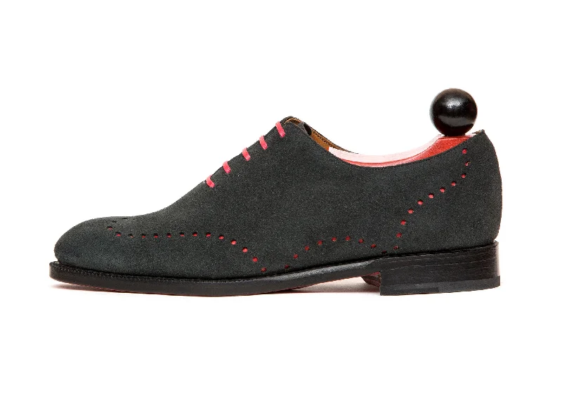Casual Hiking Boots Tony - MTO - Black Suede - Red Underlay - TMG Last - Red Single Leather Sole Casual Hiking Boots Tony - MTO - Black Suede - Red Underlay - TMG Last - Red Single Leather Sole
