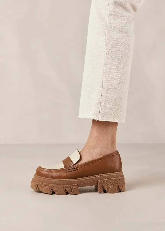 Luxury Boots For Sale Trailblazer Bicolor Tan Cream Leather Loafers