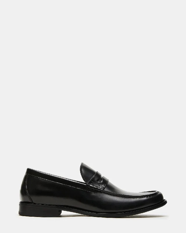 Fashionable Summer Boots TROYE BLACK LEATHER