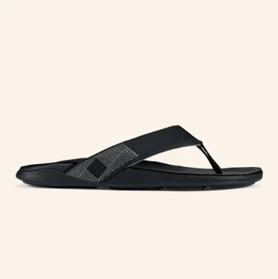 Comfortable Loafers For Men Olukai Men's Tuahine Black/Black 104654040