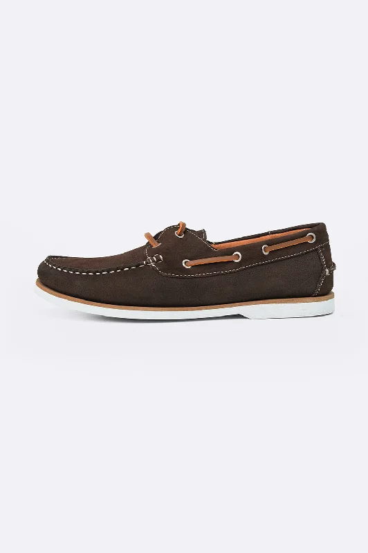 Formal Leather Shoes TUMBLED LEATHER BOAT SHOES