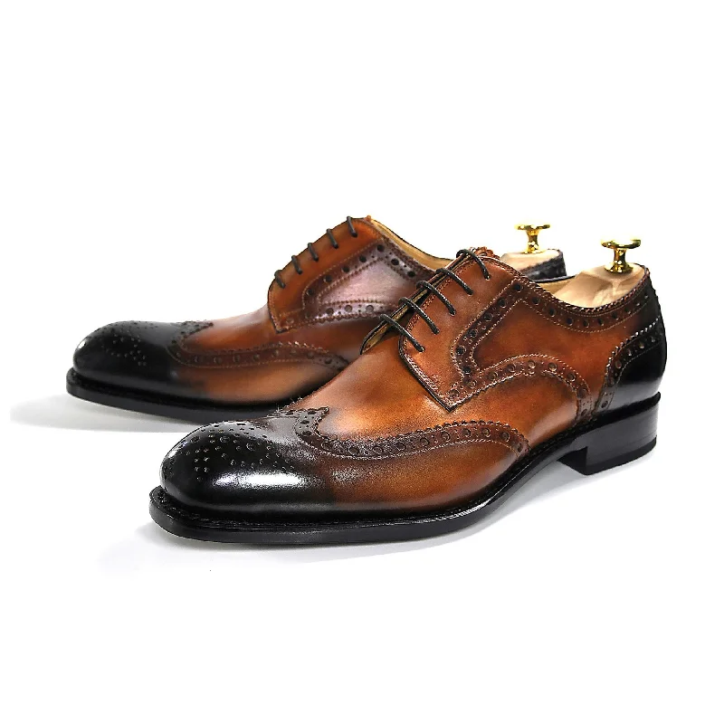 Comfortable Formal Boots Ugo Vasare H & H Wingtip Brogue