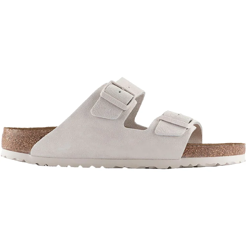 Comfortable Dress Shoes Unisex Birkenstock Arizona Soft Footbed Antique White Suede