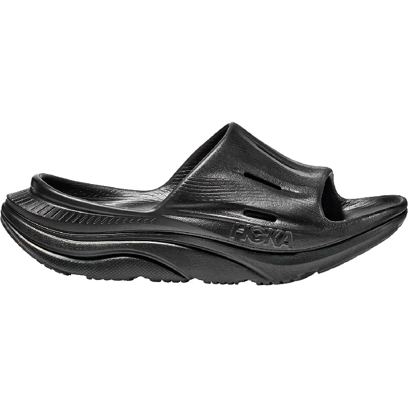 Stylish Boots For Hiking Unisex Hoka Ora Recovery Slide 3 Black/Black EVA
