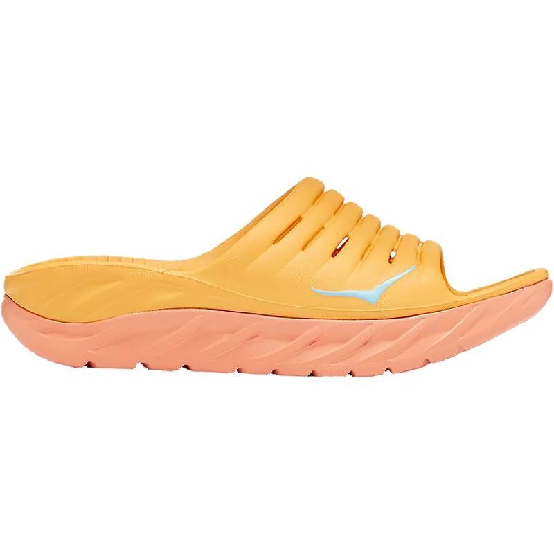 Casual Hiking Boots Unisex Hoka Ora Recovery Slide Amber Yellow/Shell Coral EVA