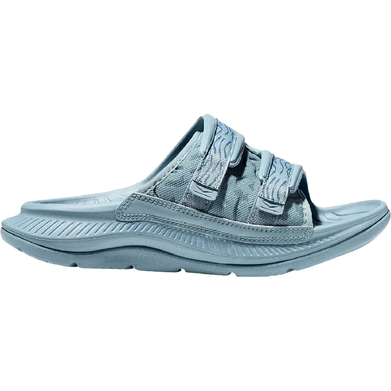 Comfortable Sports Flats Unisex Hoka Ora Luxe Stone Blue/Blue Steel EVA