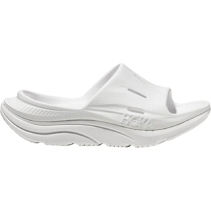 Comfortable Work Sandals Unisex Hoka Ora Recovery Slide 3 White/White EVA