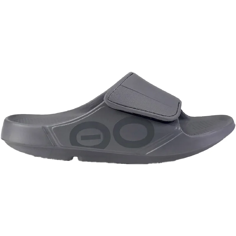 Comfortable Hiking Boots For Winter Unisex OOFOS OOahh Sport Flex Slate Synthetic