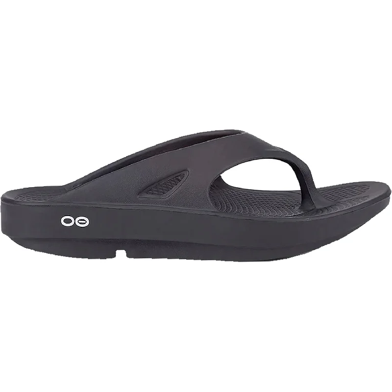 Fashionable Winter Sandals Unisex OOFOS OOriginal Black Synthetic