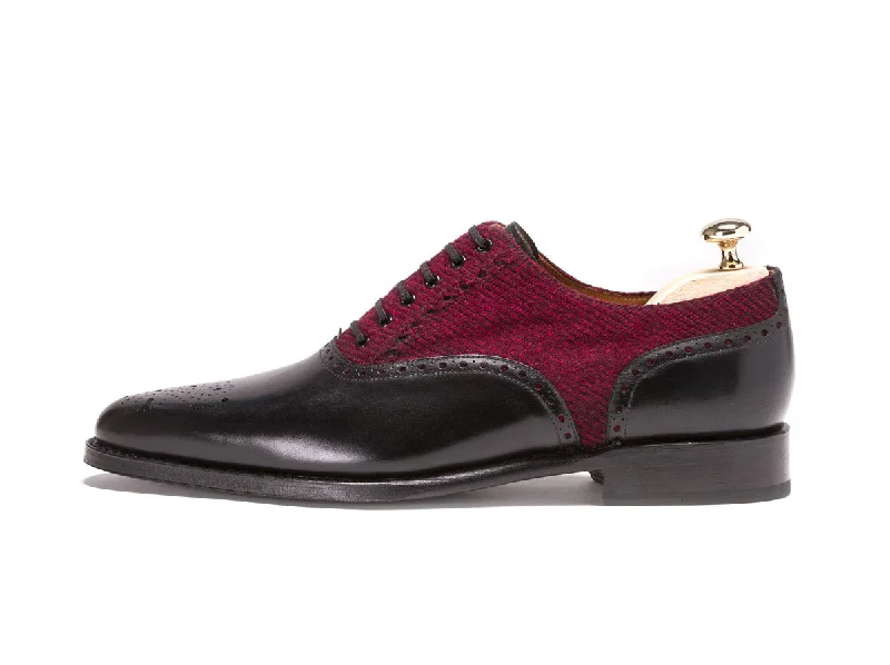 Stylish Hiking Sneakers Wallingford - MTO - Black Calf / Red Poulsbo - JKF Last - Single Leather Sole