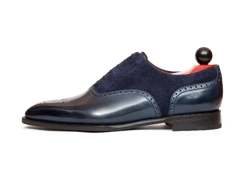 Trendy Snow Sneakers Wallingford - MTO - Shaded Navy Calf / Navy Suede - LPB Last - Single Leather Sole