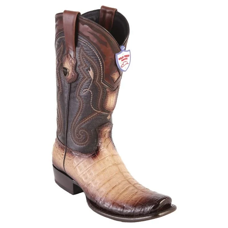 Trendy Hiking Sandals Sale Online Wild West Boots #2798215 Men's | Color Faded Oryx | Men's Wild West Caiman Belly Boots Dubai Toe Handcrafted