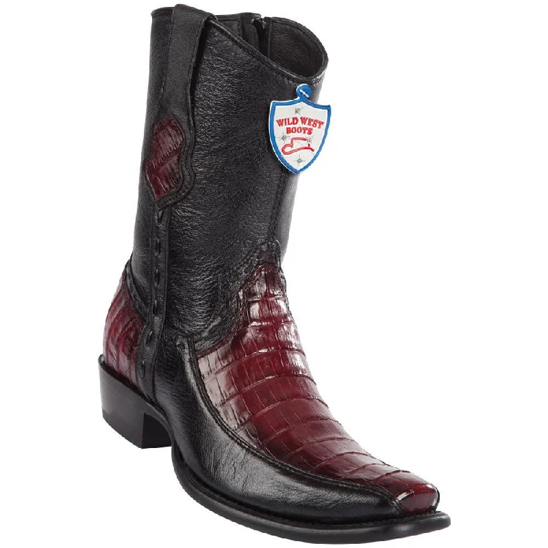 Casual Walking Boots Wild West Boots #279BF8243 Men's | Color Faded Burgundy | Men’s Wild West Caiman Belly With Deer Boots Dubai Toe Handcrafted Casual Walking Boots Wild West Boots #279BF8243 Men's | Color Faded Burgundy | Men’s Wild West Caiman Belly With Deer Boots Dubai Toe Handcrafted