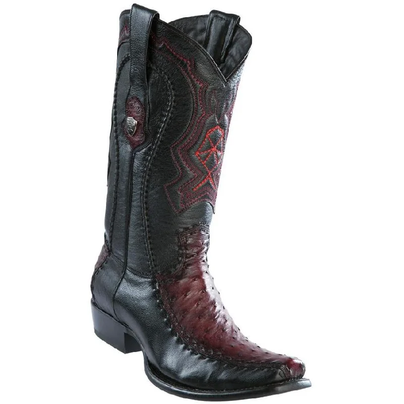 Chunky Sneakers Trend Wild West Boots #279F0343 Men's | Color Faded Burgundy | Men’s Wild West Ostrich With Deer Boots Dubai Toe Handcrafted