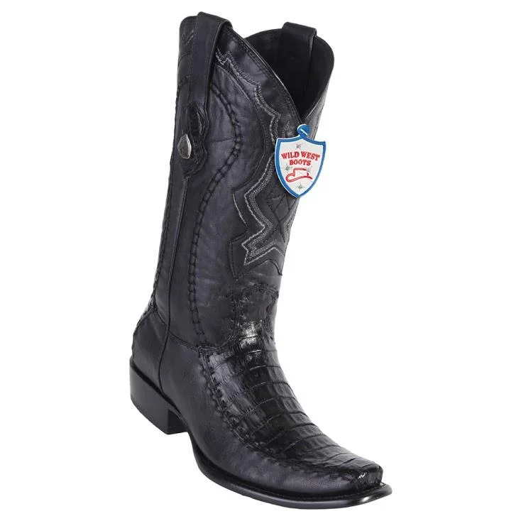 Casual Hiking Shoes Sale Wild West Boots #279F8205 Men's | Color Black | Men's Wild West Caiman Belly Boots Dubai Toe Handcrafted