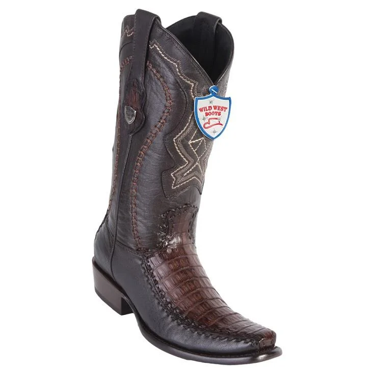 Stylish Hiking Shoes Sale Wild West Boots #279F8216 Men's | Color Faded Brown | Men's Wild West Caiman Belly Boots Dubai Toe Handcrafted