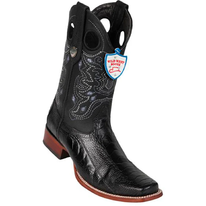 Comfortable Flats For Work Wild West Boots #28180505 Men's | Color Black | Men's Wild West Ostrich Leg Wide Square Toe Rubber Sole Boots Comfortable Flats For Work Wild West Boots #28180505 Men's | Color Black | Men's Wild West Ostrich Leg Wide Square Toe Rubber Sole Boots
