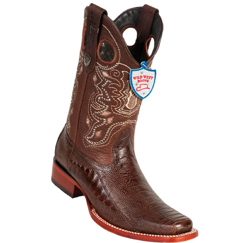 Fashionable Summer Shoes Wild West Boots #28180507 Men's | Color Brown | Men's Wild West Square Toe Ostrich Leg Boots Handcrafted Fashionable Summer Shoes Wild West Boots #28180507 Men's | Color Brown | Men's Wild West Square Toe Ostrich Leg Boots Handcrafted